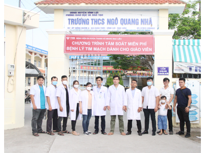 Gần 100 giáo viên trường THCS Ngô Quang Nhã (Bạc Liêu) được tầm soát bệnh lý tim mạch miễn phí