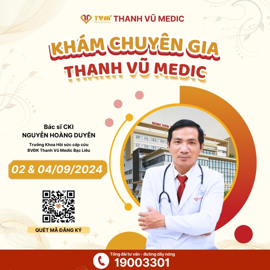 Lịch khám Phòng khám chuyên gia BVĐK Thanh Vũ Medic Bạc Liêu (02/09 - 07/09/2024)