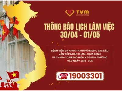 Thông báo làm việc ngày Giải phóng miền Nam 30/04 và Quốc...