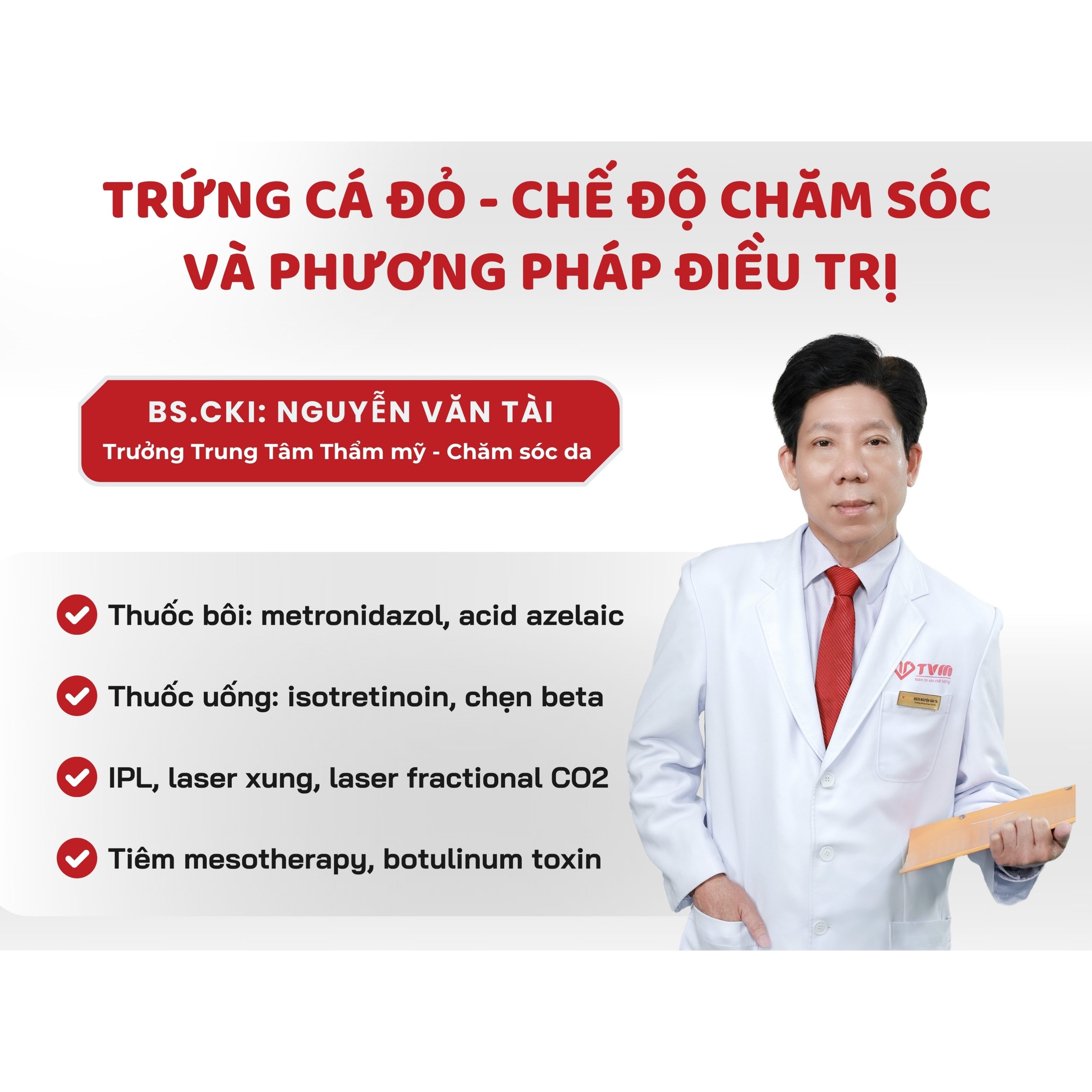Trứng cá đỏ - Chế độ chăm sóc và phương pháp điều trị 