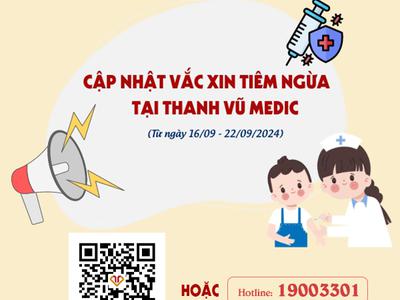 Cập nhật vắc xin tiêm ngừa tại Thanh Vũ Medic (16/09 - 22/09/2024)